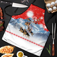 German Shepherd Christmas Apron with Santa Sleigh Ride and Snowy Mountain Design - Wonder Print Shop