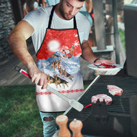 German Shepherd Christmas Apron with Santa Sleigh Ride and Snowy Mountain Design - Wonder Print Shop
