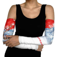 German Shepherd Christmas Arm Sleeves with Santa Sleigh Ride and Snowy Mountain Design - Wonder Print Shop