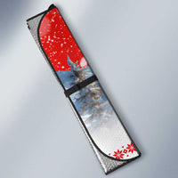German Shepherd Christmas Auto Sun Shade with Santa Sleigh Ride and Snowy Mountain Design - Wonder Print Shop