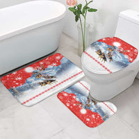 German Shepherd Christmas Bathroom Set with Santa Sleigh Ride and Snowy Mountain Design - Wonder Print Shop