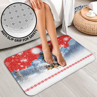 German Shepherd Christmas Bathroom Set with Santa Sleigh Ride and Snowy Mountain Design - Wonder Print Shop