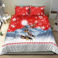 German Shepherd Christmas Bedding Set with Santa Sleigh Ride and Snowy Mountain Design - Wonder Print Shop