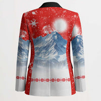 German Shepherd Christmas Blazer with Santa Sleigh Ride and Snowy Mountain Design - Wonder Print Shop