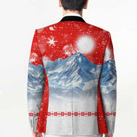 German Shepherd Christmas Blazer with Santa Sleigh Ride and Snowy Mountain Design - Wonder Print Shop