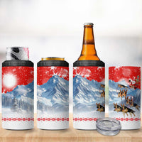 German Shepherd Christmas 4 in 1 Can Cooler Tumbler with Santa Sleigh Ride and Snowy Mountain Design - Wonder Print Shop