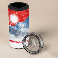 German Shepherd Christmas 4 in 1 Can Cooler Tumbler with Santa Sleigh Ride and Snowy Mountain Design - Wonder Print Shop