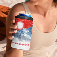 German Shepherd Christmas 4 in 1 Can Cooler Tumbler with Santa Sleigh Ride and Snowy Mountain Design - Wonder Print Shop