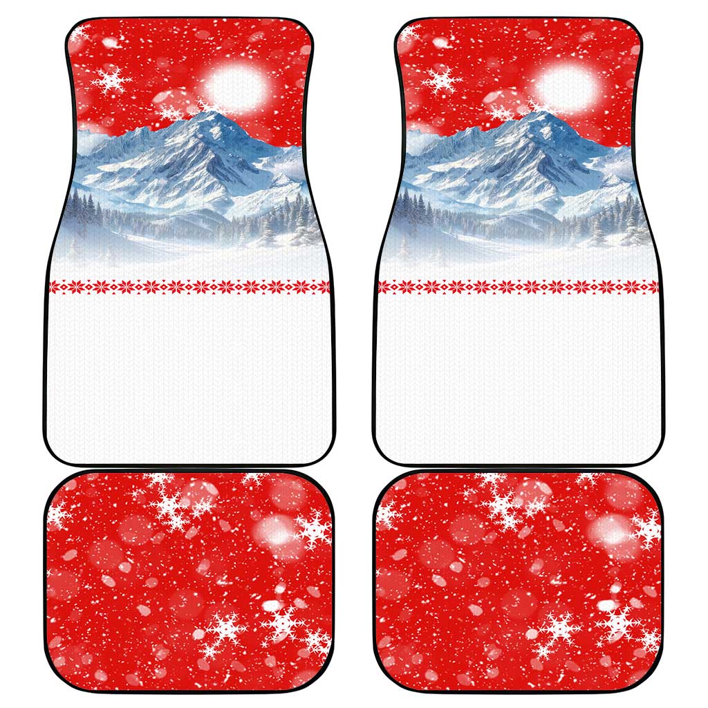 German Shepherd Christmas Car Mats with Santa Sleigh Ride and Snowy Mountain Design - Wonder Print Shop