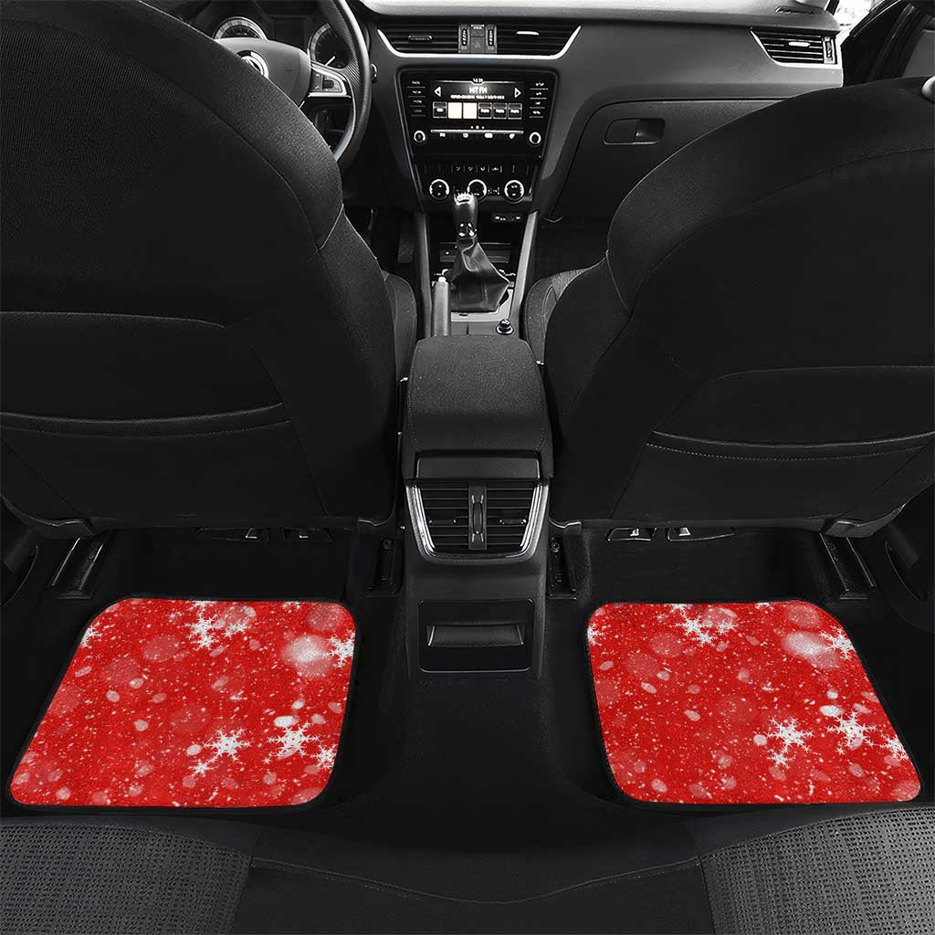 German Shepherd Christmas Car Mats with Santa Sleigh Ride and Snowy Mountain Design - Wonder Print Shop