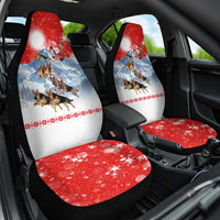German Shepherd Christmas Car Seat Cover with Santa Sleigh Ride and Snowy Mountain Design - Wonder Print Shop