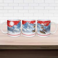 German Shepherd Christmas Ceramic Mug with Santa Sleigh Ride and Snowy Mountain Design - Wonder Print Shop