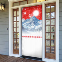 German Shepherd Christmas Door Cover with Santa Sleigh Ride and Snowy Mountain Design - Wonder Print Shop