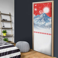 German Shepherd Christmas Door Cover with Santa Sleigh Ride and Snowy Mountain Design - Wonder Print Shop