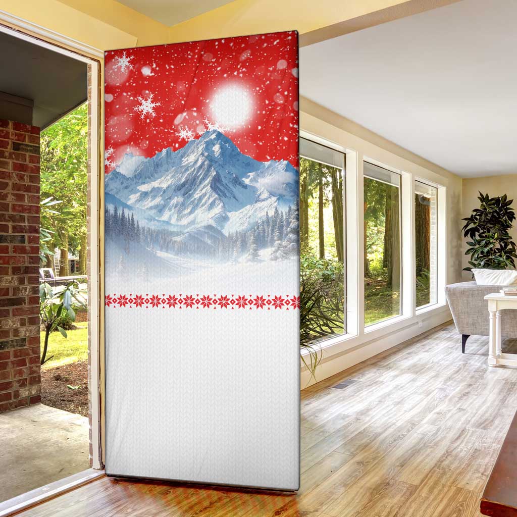 German Shepherd Christmas Door Cover with Santa Sleigh Ride and Snowy Mountain Design - Wonder Print Shop