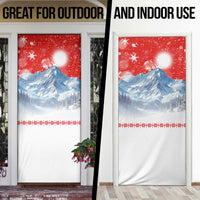 German Shepherd Christmas Door Cover with Santa Sleigh Ride and Snowy Mountain Design - Wonder Print Shop
