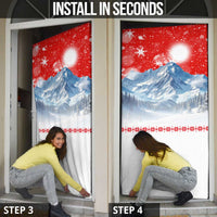 German Shepherd Christmas Door Cover with Santa Sleigh Ride and Snowy Mountain Design - Wonder Print Shop
