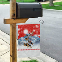 German Shepherd Christmas Garden Flag with Santa Sleigh Ride and Snowy Mountain Design - Wonder Print Shop