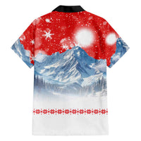German Shepherd Christmas Hawaiian Shirt with Santa Sleigh Ride and Snowy Mountain Design - Wonder Print Shop