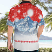 German Shepherd Christmas Hawaiian Shirt with Santa Sleigh Ride and Snowy Mountain Design - Wonder Print Shop