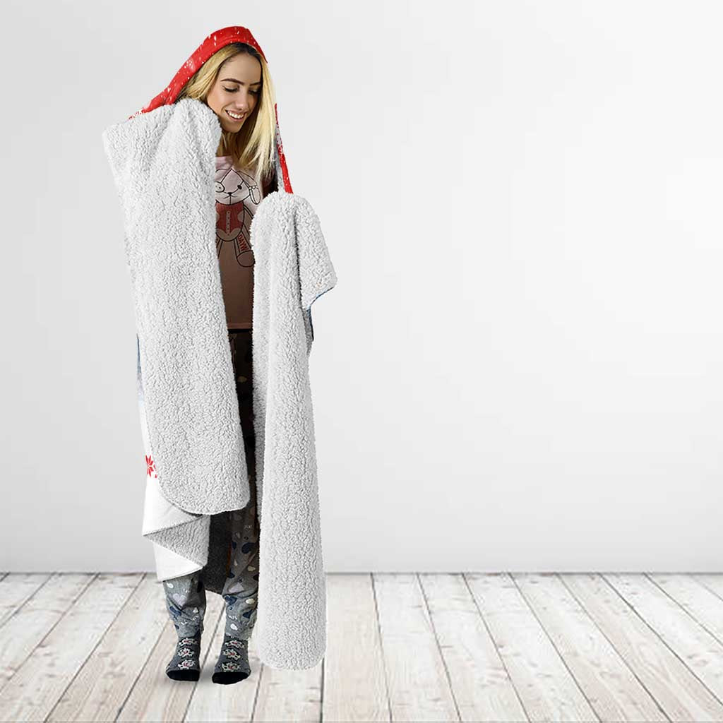 German Shepherd Christmas Hooded Blanket with Santa Sleigh Ride and Snowy Mountain Design - Wonder Print Shop