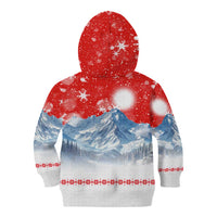 German Shepherd Christmas Kid Hoodie with Santa Sleigh Ride and Snowy Mountain Design - Wonder Print Shop