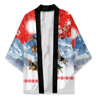 German Shepherd Christmas Kimono with Santa Sleigh Ride and Snowy Mountain Design - Wonder Print Shop