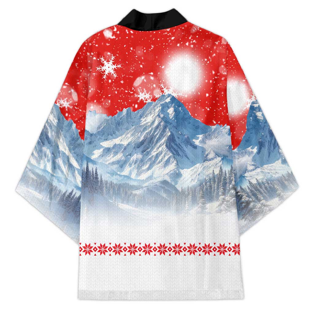 German Shepherd Christmas Kimono with Santa Sleigh Ride and Snowy Mountain Design - Wonder Print Shop