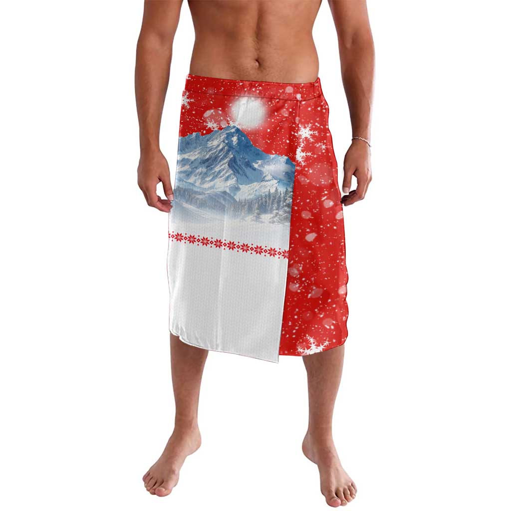 German Shepherd Christmas Lavalava with Santa Sleigh Ride and Snowy Mountain Design - Wonder Print Shop