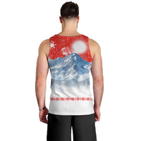 German Shepherd Christmas Men Tank Top with Santa Sleigh Ride and Snowy Mountain Design - Wonder Print Shop