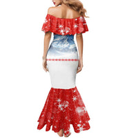 German Shepherd Christmas Mermaid Dress with Santa Sleigh Ride and Snowy Mountain Design - Wonder Print Shop