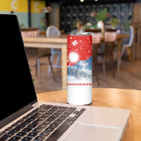 German Shepherd Christmas Skinny Tumbler with Santa Sleigh Ride and Snowy Mountain Design - Wonder Print Shop