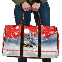German Shepherd Christmas Travel Bag with Santa Sleigh Ride and Snowy Mountain Design - Wonder Print Shop
