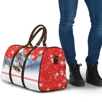 German Shepherd Christmas Travel Bag with Santa Sleigh Ride and Snowy Mountain Design - Wonder Print Shop