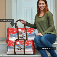 German Shepherd Christmas Travel Bag with Santa Sleigh Ride and Snowy Mountain Design - Wonder Print Shop