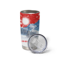 German Shepherd Christmas Tumbler Cup with Santa Sleigh Ride and Snowy Mountain Design - Wonder Print Shop