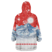 German Shepherd Christmas Wearable Blanket Hoodie with Santa Sleigh Ride and Snowy Mountain Design - Wonder Print Shop