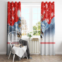 German Shepherd Christmas Window Curtain with Santa Sleigh Ride and Snowy Mountain Design - Wonder Print Shop