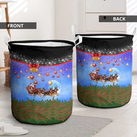 German Shepherd Christmas Laundry Basket with Santa Sleigh and Holiday Ornament Design - Wonder Print Shop