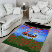 German Shepherd Christmas Area Rug with Santa Sleigh and Holiday Ornament Design - Wonder Print Shop