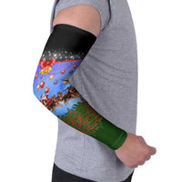 German Shepherd Christmas Arm Sleeves with Santa Sleigh and Holiday Ornament Design - Wonder Print Shop