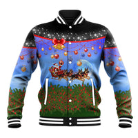 German Shepherd Christmas Baseball Jacket with Santa Sleigh and Holiday Ornament Design - Wonder Print Shop