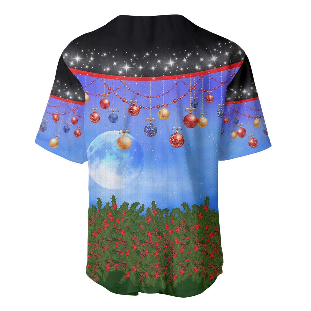 German Shepherd Christmas Baseball Jersey with Santa Sleigh and Holiday Ornament Design - Wonder Print Shop