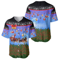 German Shepherd Christmas Baseball Jersey with Santa Sleigh and Holiday Ornament Design - Wonder Print Shop