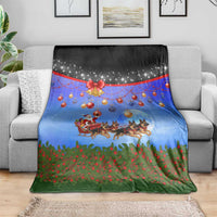German Shepherd Christmas Blanket with Santa Sleigh and Holiday Ornament Design - Wonder Print Shop