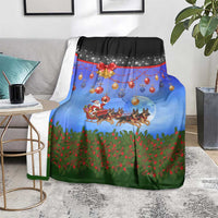 German Shepherd Christmas Blanket with Santa Sleigh and Holiday Ornament Design - Wonder Print Shop
