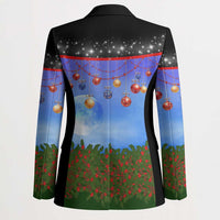 German Shepherd Christmas Blazer with Santa Sleigh and Holiday Ornament Design - Wonder Print Shop