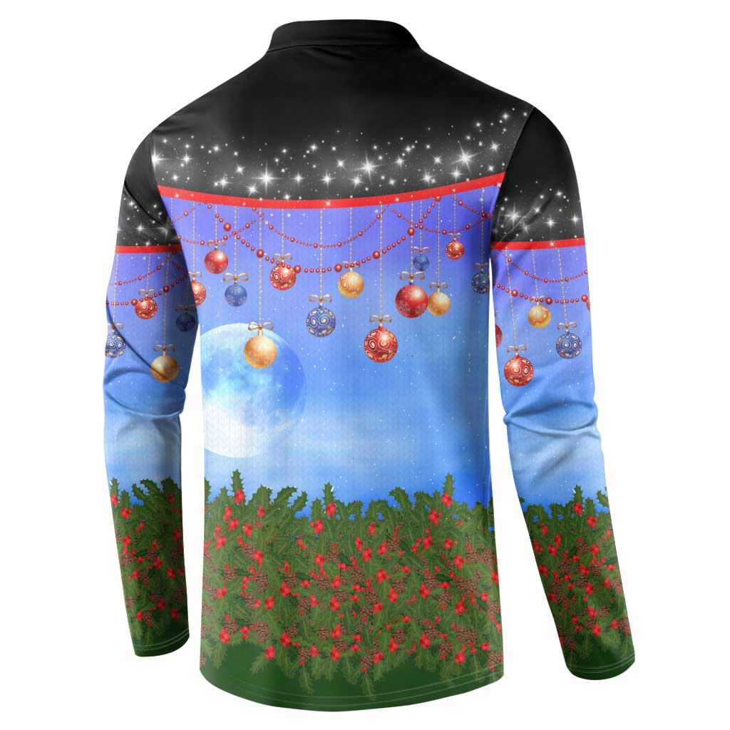 German Shepherd Christmas Button Sweatshirt with Santa Sleigh and Holiday Ornament Design - Wonder Print Shop