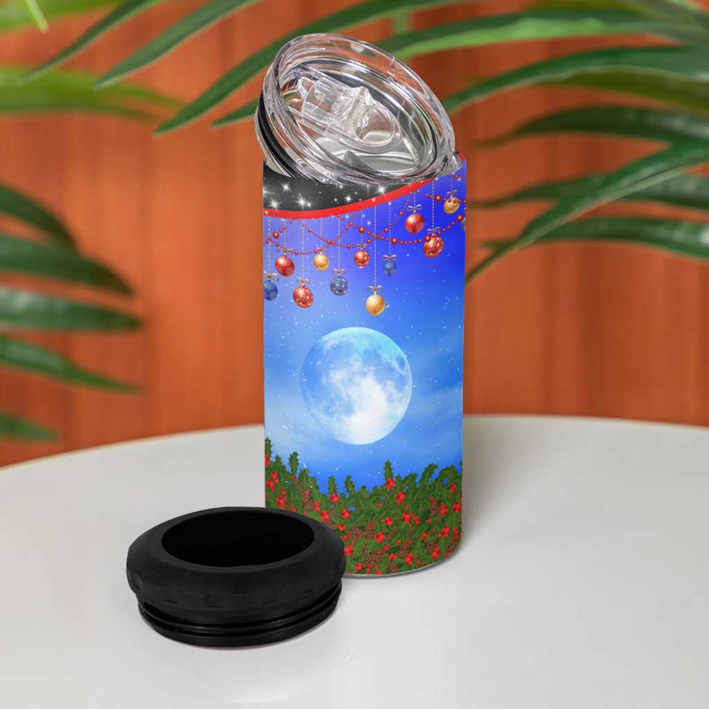 German Shepherd Christmas 4 in 1 Can Cooler Tumbler with Santa Sleigh and Holiday Ornament Design - Wonder Print Shop