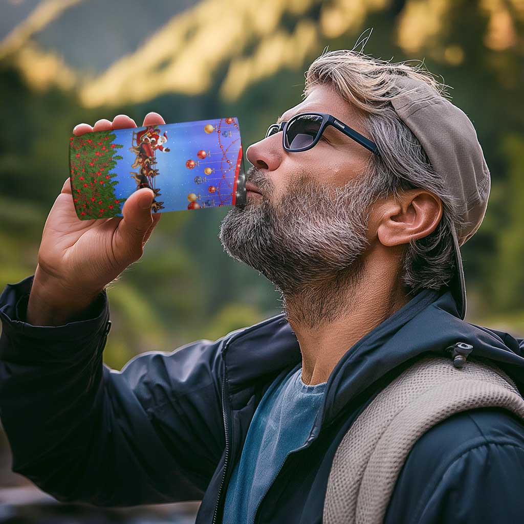 German Shepherd Christmas 4 in 1 Can Cooler Tumbler with Santa Sleigh and Holiday Ornament Design - Wonder Print Shop